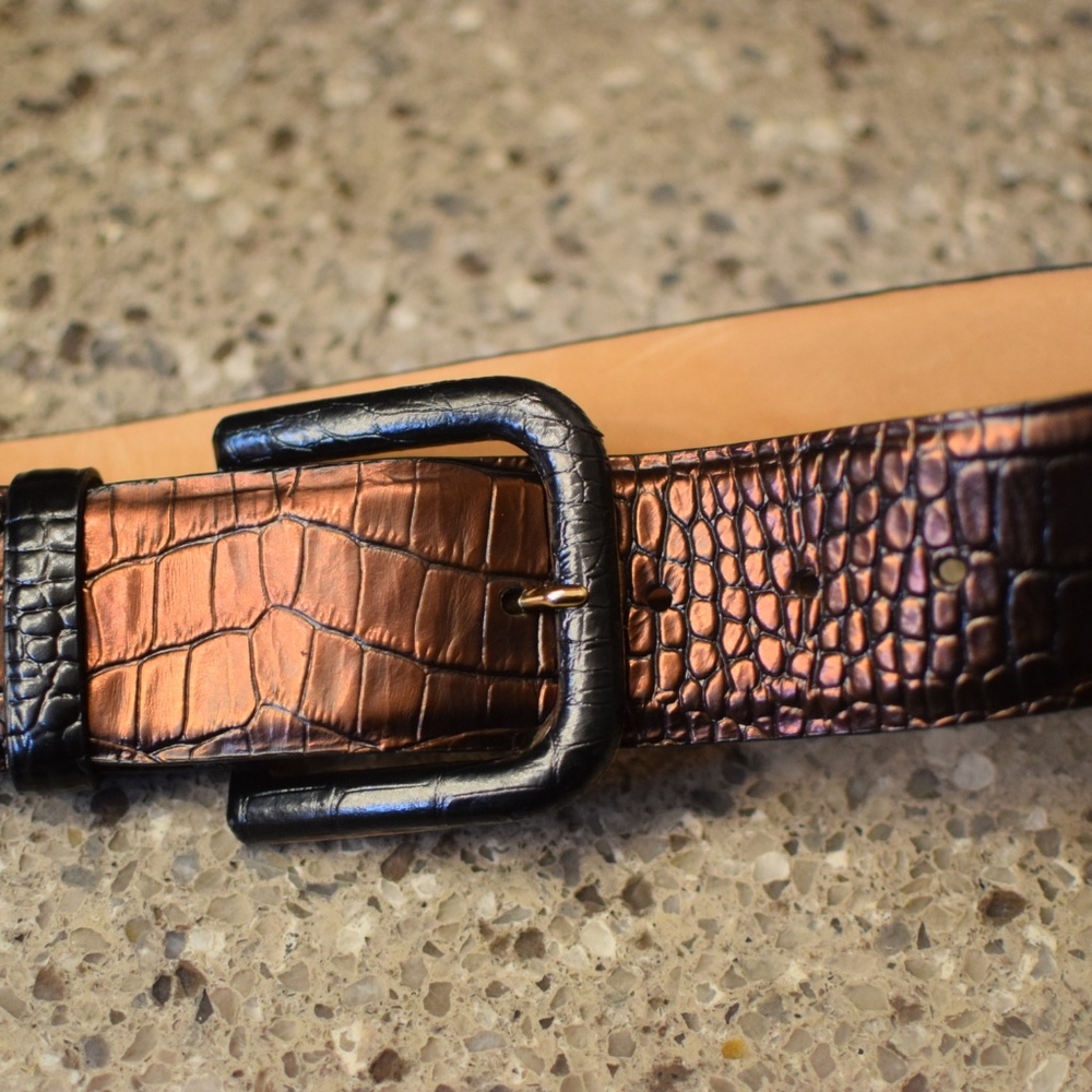 W. KLEINBERG Embossed Croc Belt
